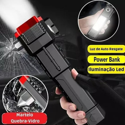 LINTERNA TÁCTICA RESCATE PROFESIONAL <br> 4 FUNCIONES EN 1<br> HOY PROMO 2X1
